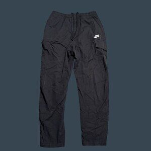 Nike Mens Black Cargo Pants With Elastic Waist & Pockets